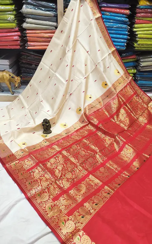 Best Price Pure Silk Peshwai Paithani Saree (Range-2) - Mehndi