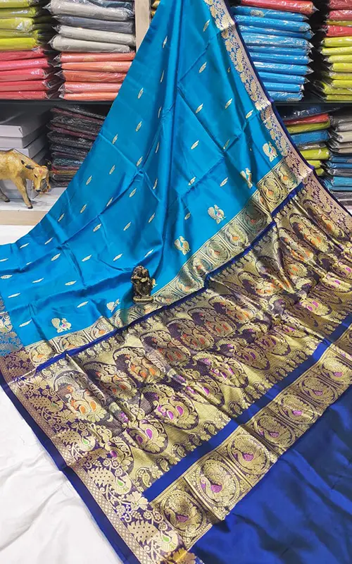 Meena Peacock Jari Peshwai Silk... - Nagpure Paithani Pune | Facebook